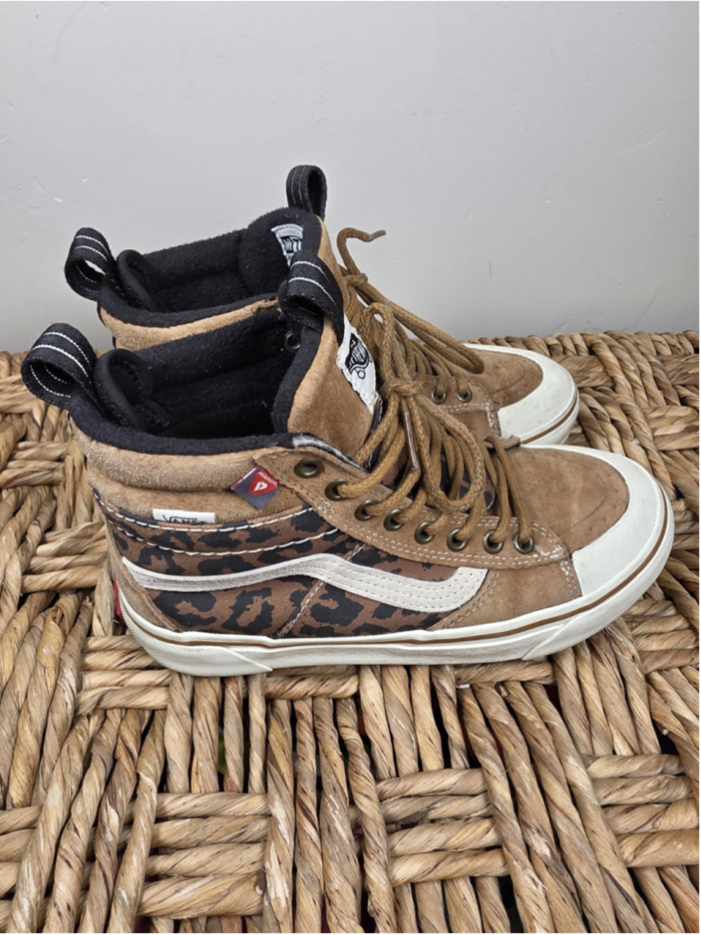 Vans Sk8-Hi MTE HydroGuard 360 Leopard Suede Shoes Womens 6 Mens 4.5 Brown - Picture 3 of 8